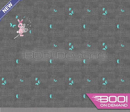 Spandex P125 Dandy Bunny Butterflies Denim Project Panel