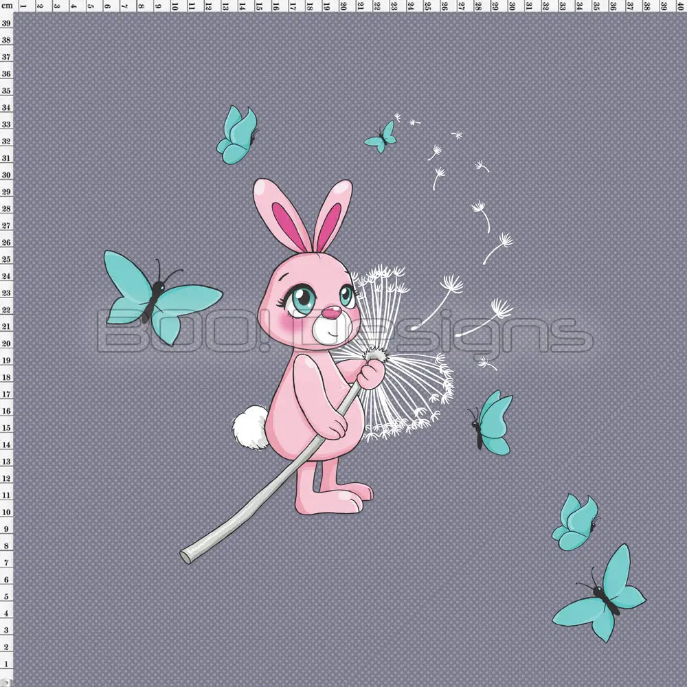 Spandex P125 Dandy Bunny Butterflies Grey Project Panel