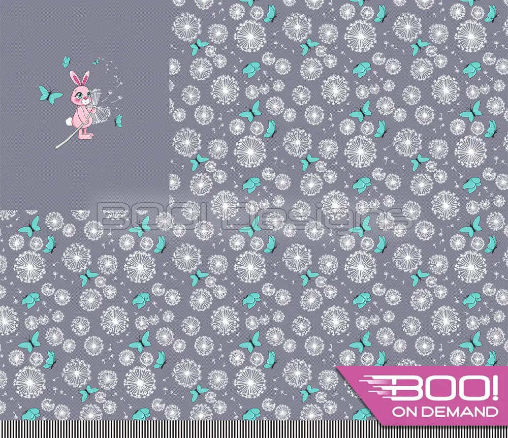 Spandex P125 Dandy Bunny Dandelions Grey Project Panel