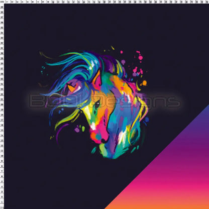 Spandex P125 Horse Ombre Black Project Panel
