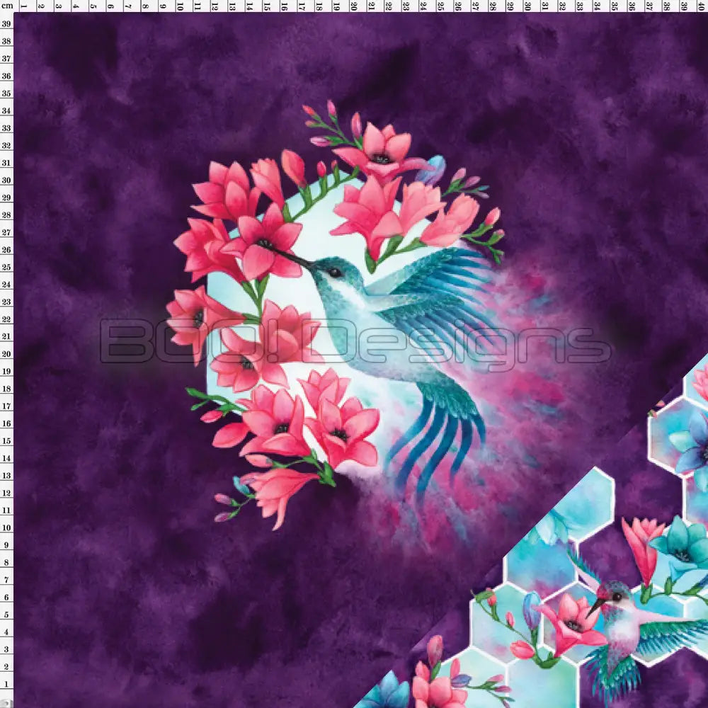 Spandex P125 Hummingbird Hex Birds Project Panel