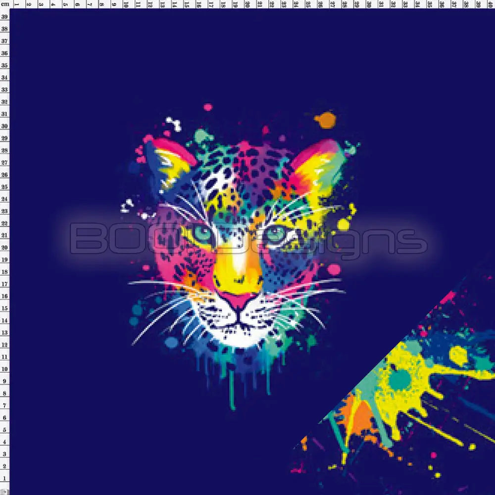 Spandex P125 Leopard Jumbo Splat Navy Project Panel
