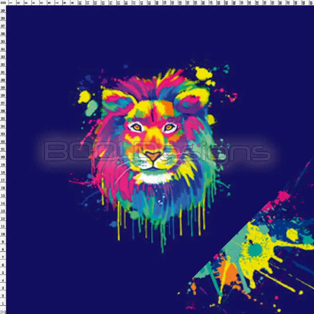 Spandex P125 Lion Jumbo Splat Navy Project Panel