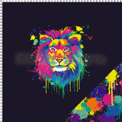 Spandex P125 Lion Splat Black Project Panel