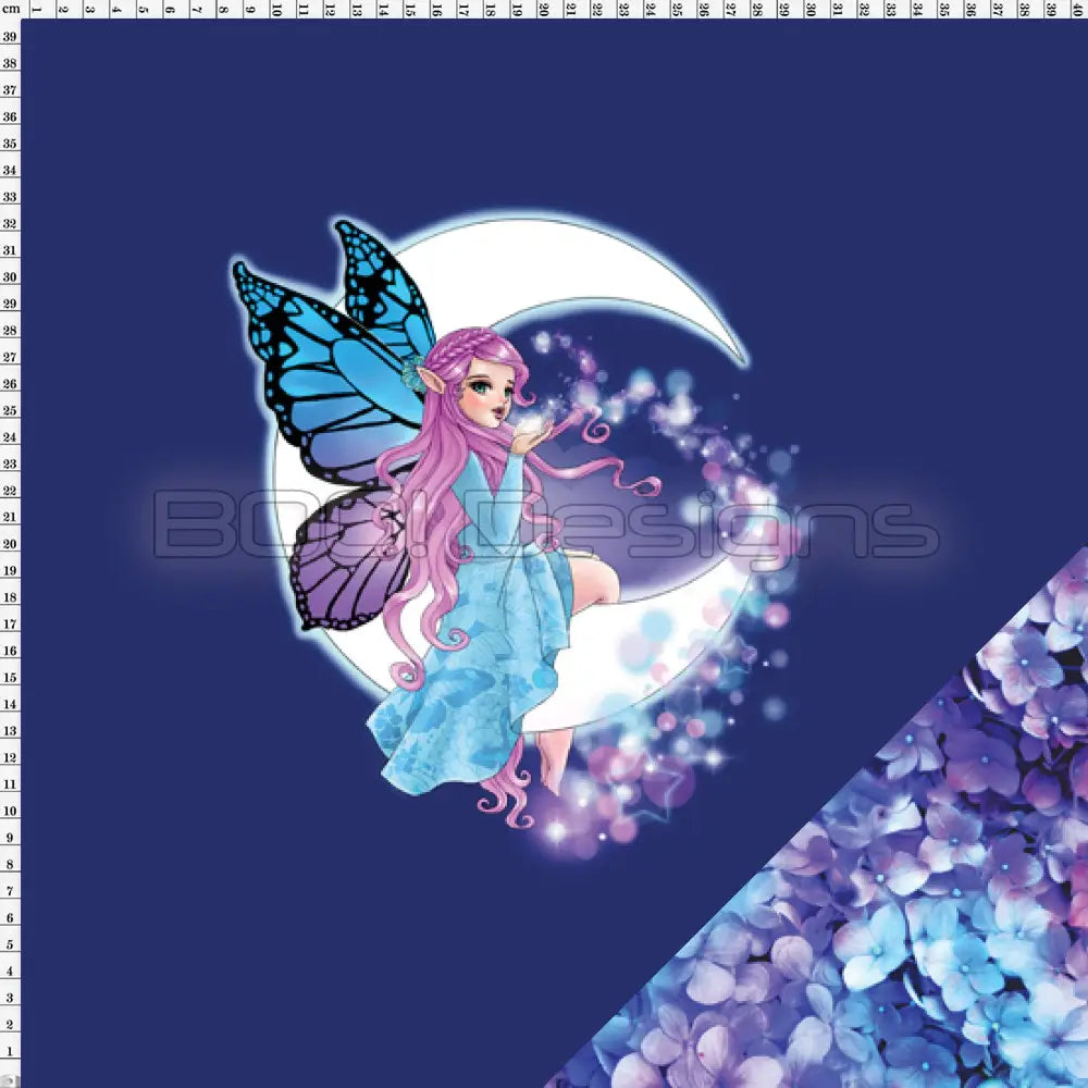 Spandex P125 Moon Fairy Hydrangeas Project Panel