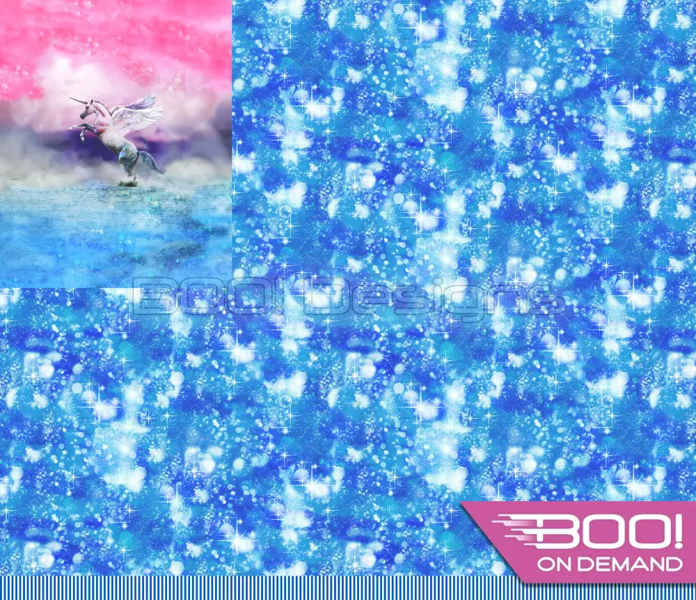 Spandex P125 Unicorn Sparkles Blue Project Panel