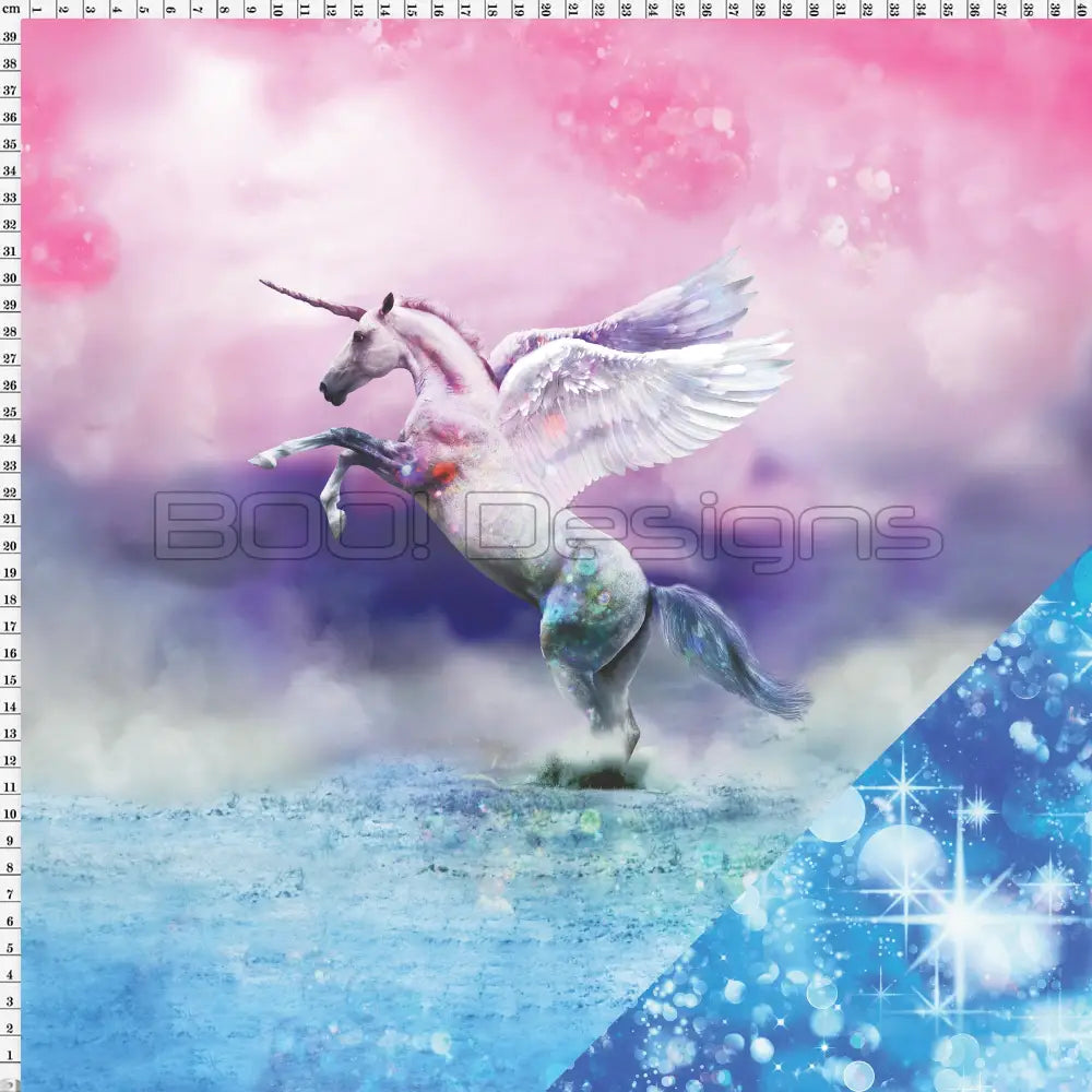 Spandex P125 Unicorn Sparkles Blue Project Panel