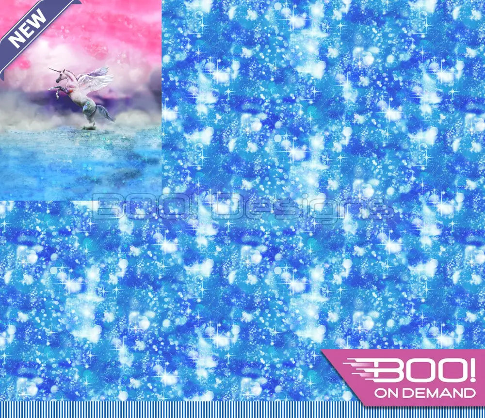Spandex P125 Unicorn Sparkles Blue Project Panel