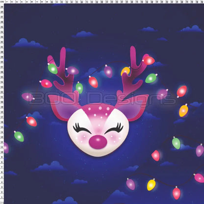 Spandex P125 Xmas Reindeer Blue Project Panel