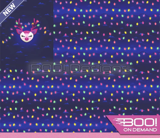 Spandex P125 Xmas Reindeer Blue Project Panel