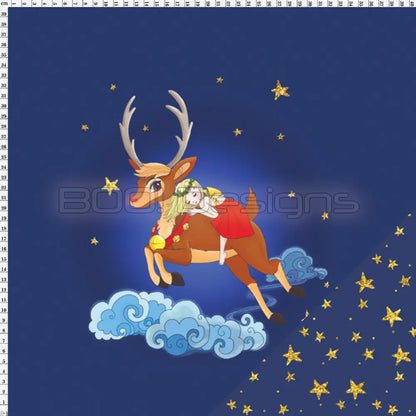 Spandex P125 Xmas Reindeer Girl Project Panel