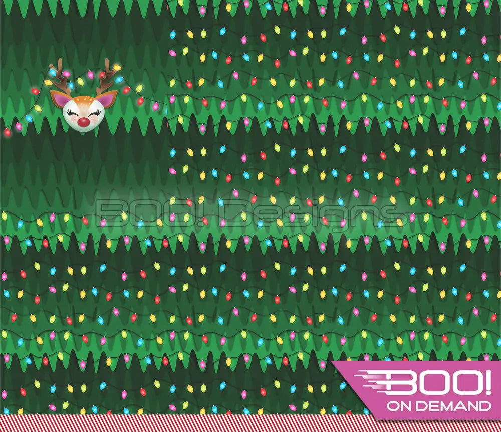 Spandex P125 Xmas Reindeer Green Project Panel