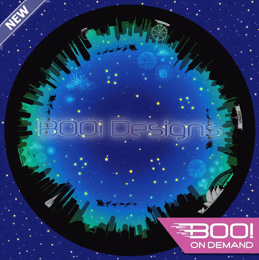 Spandex P145 Circle Panel Xmas Silhouette Green Project Panel