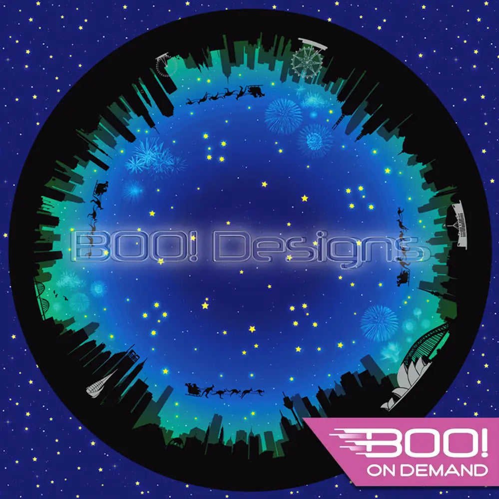 Spandex P145 Circle Panel Xmas Silhouette Green Project Panel