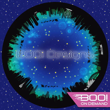 Spandex P145 Circle Panel Xmas Silhouette Green Project Panel