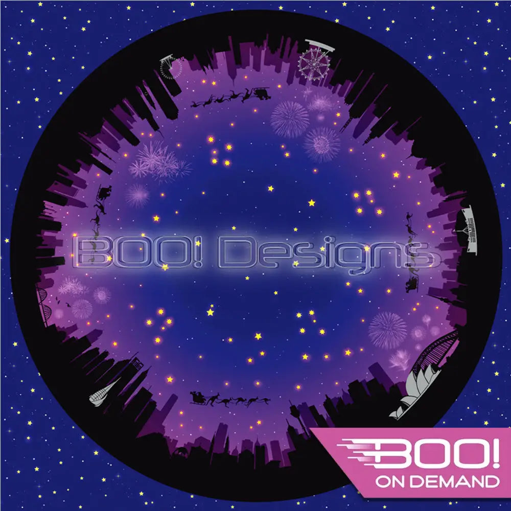 Spandex P145 Circle Panel Xmas Silhouette Pink Project Panel