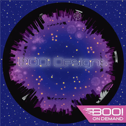 Spandex P145 Circle Panel Xmas Silhouette Pink Project Panel