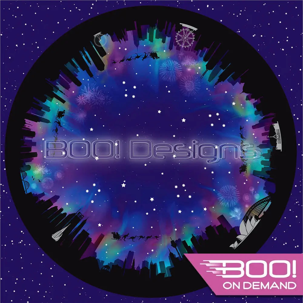 Spandex P145 Circle Panel Xmas Silhouette Purple Project Panel