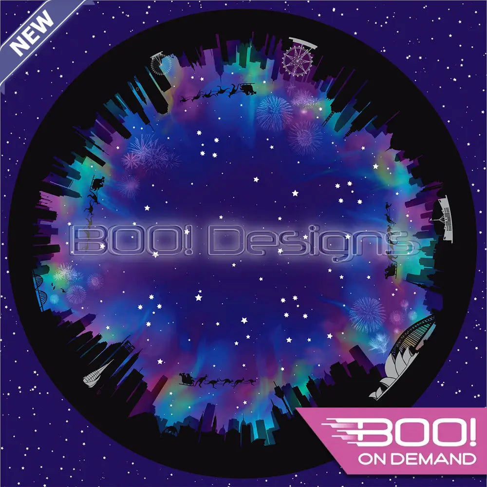 Spandex P145 Circle Panel Xmas Silhouette Purple Project Panel