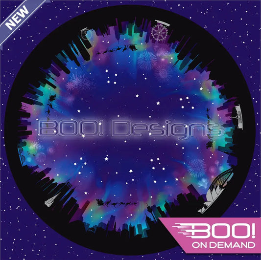 Spandex P145 Circle Panel Xmas Silhouette Purple Project Panel