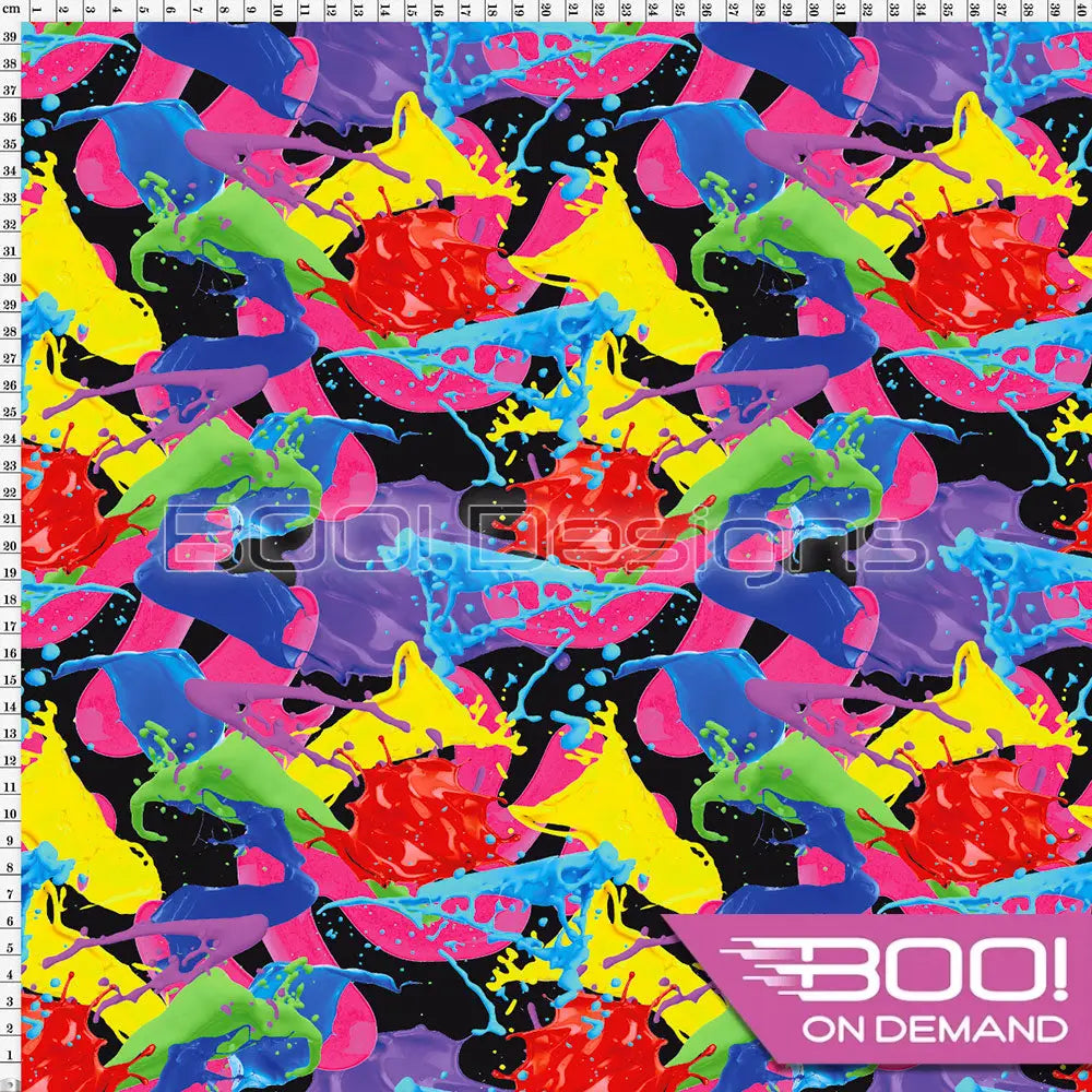 Spandex Paint Party Black Fabric