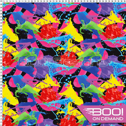Spandex Paint Party Black Fabric