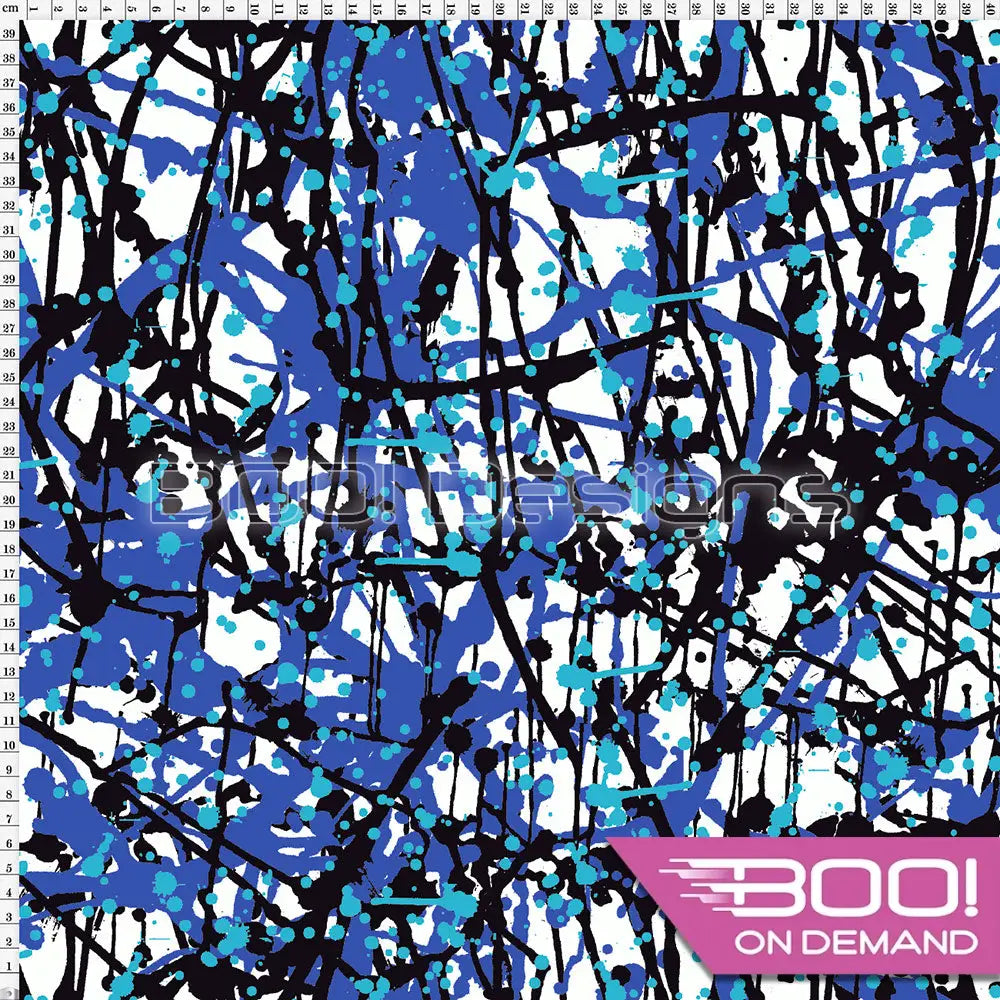 Spandex Paint Splash Royal Fabric