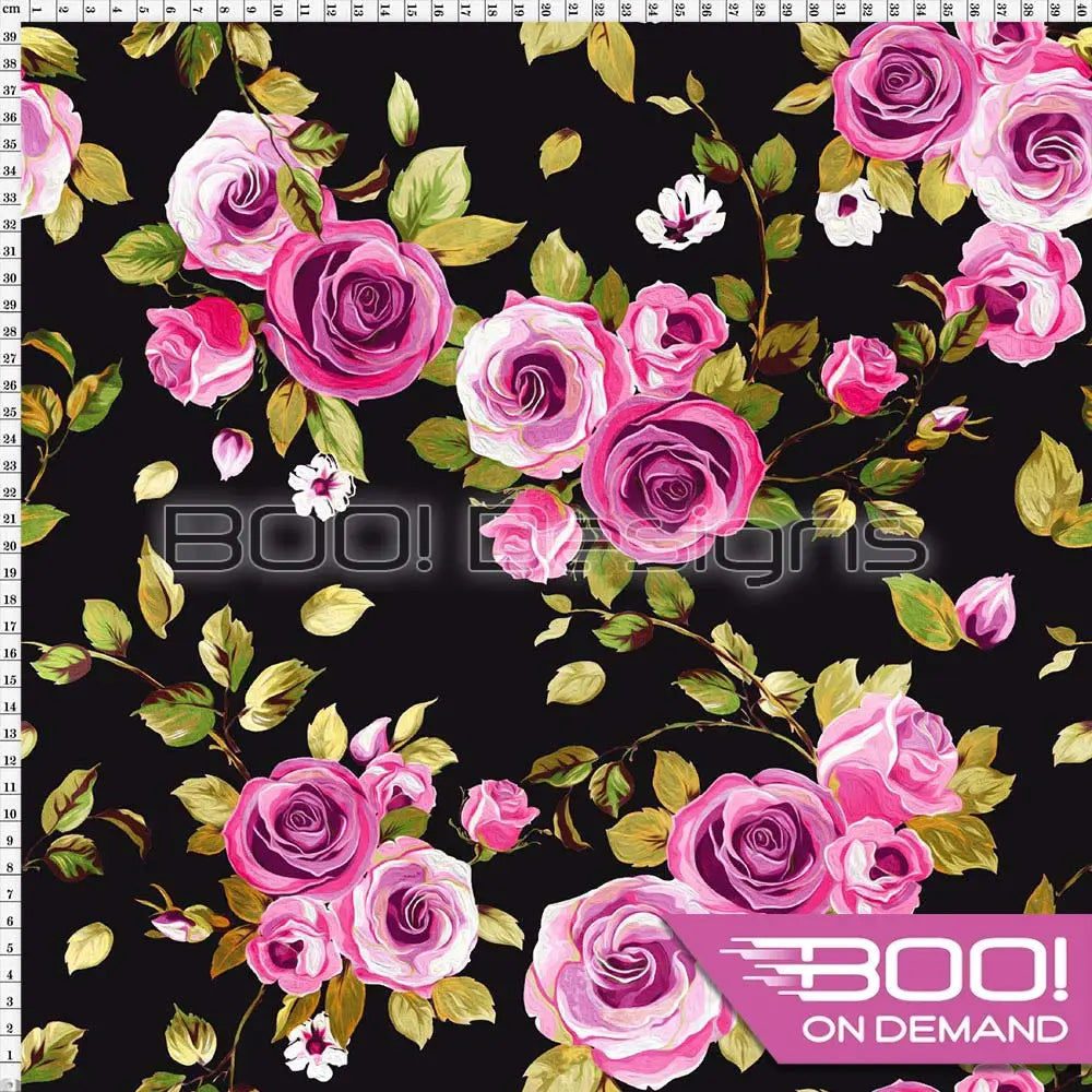 Spandex Painted Rose Fabric