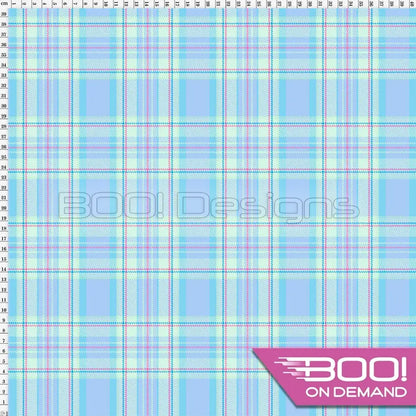 Spandex Pastel Check Baby Blue - Fabric