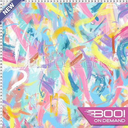 Spandex Pastel Paint Abstract Fabric