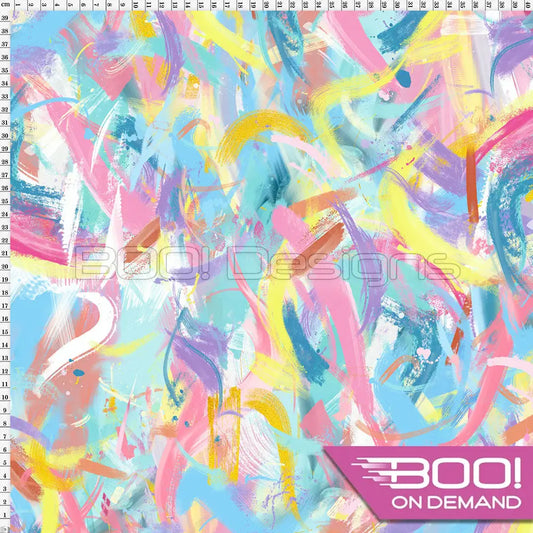 Spandex Pastel Paint Abstract Fabric