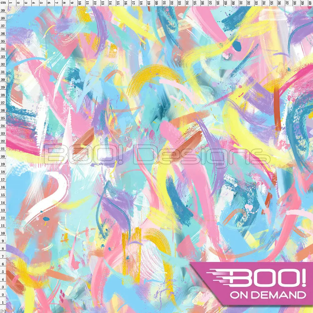 Spandex Pastel Paint Abstract Fabric
