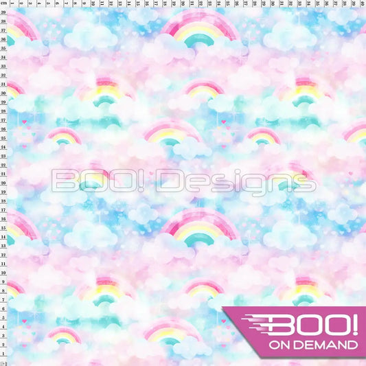 Spandex Pastel Rainbows Fabric