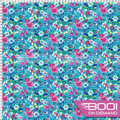Spandex Peony Aqua Fabric