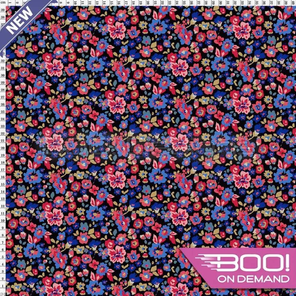 Spandex Peony Black - Fabric