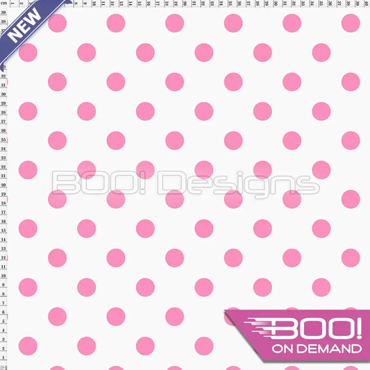 Spandex Polka Dot 20mm Barbie Pink on White - Fabric