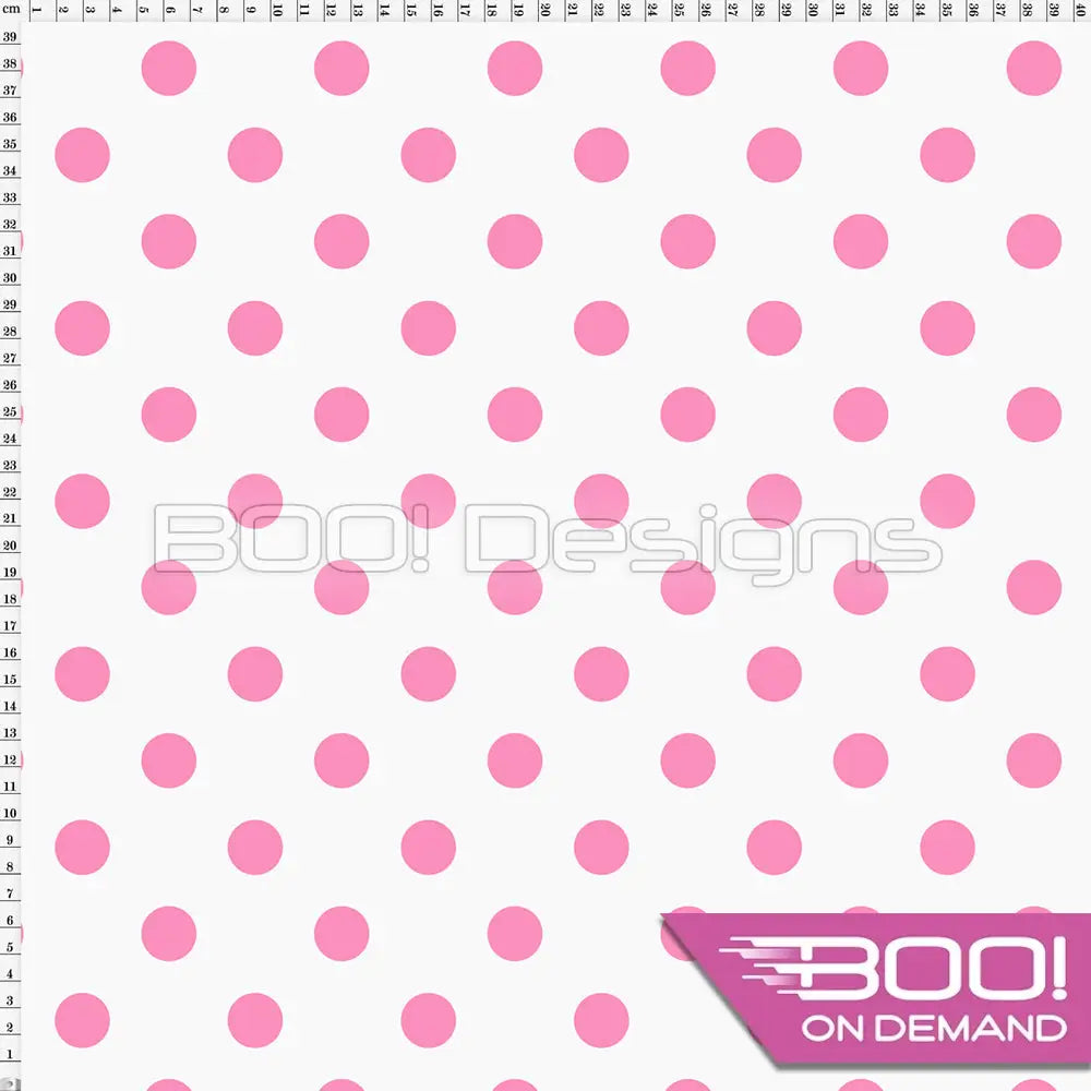 Spandex Polka Dot 20mm Barbie Pink on White - Fabric