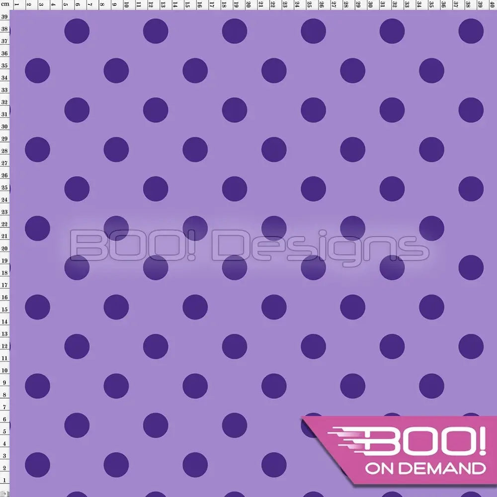 Spandex Polka Dot 20mm Purple on Lilac - Fabric
