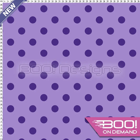 Spandex Polka Dot 20mm Purple on Lilac - Fabric