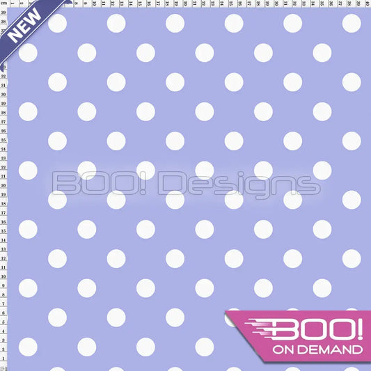 Spandex Polka Dot 20mm White on Lilac - Fabric