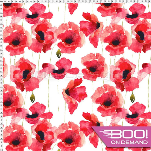 Spandex Poppies Fabric