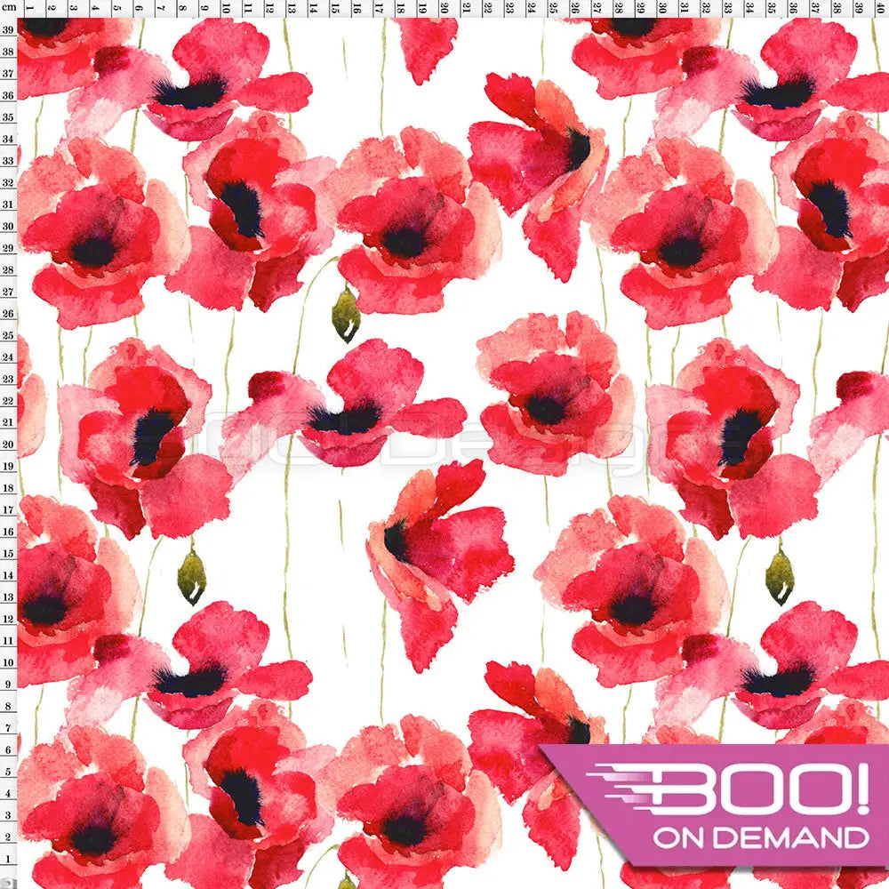 Spandex Poppies Fabric