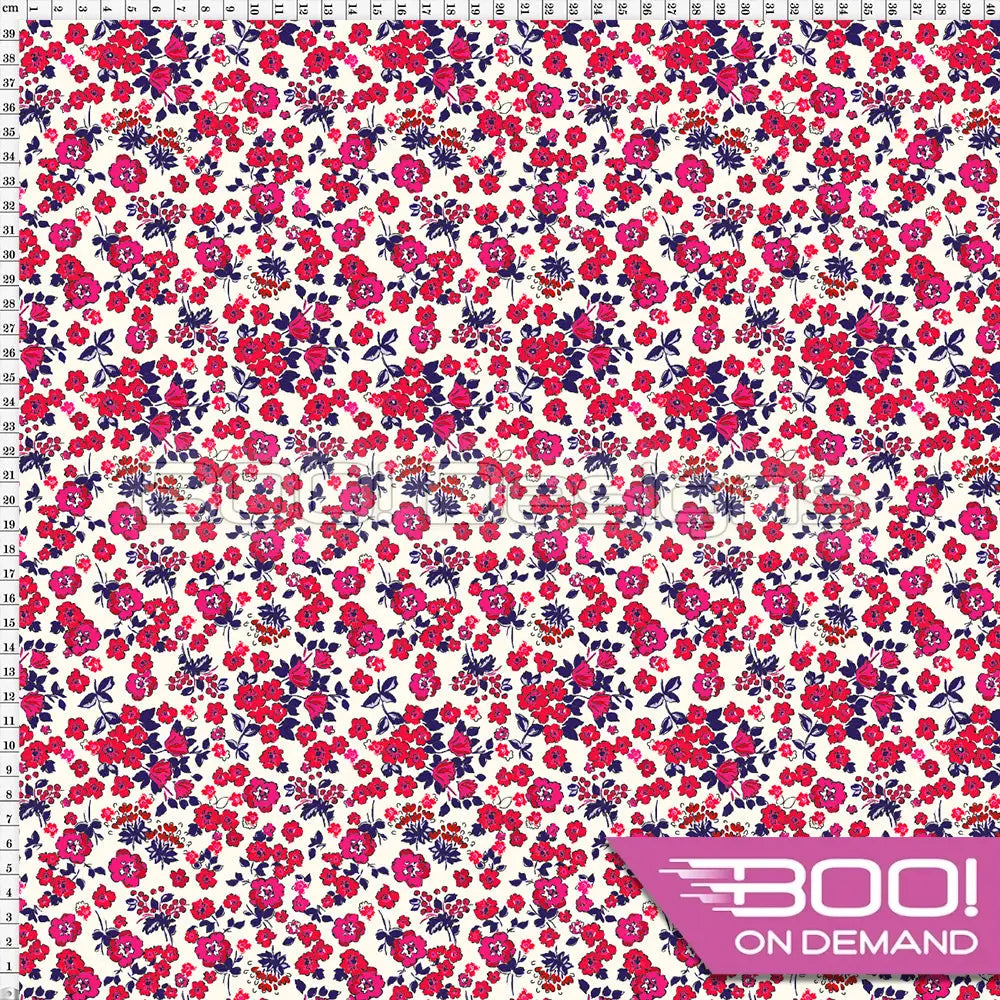 Spandex Posey Red Pink Fabric
