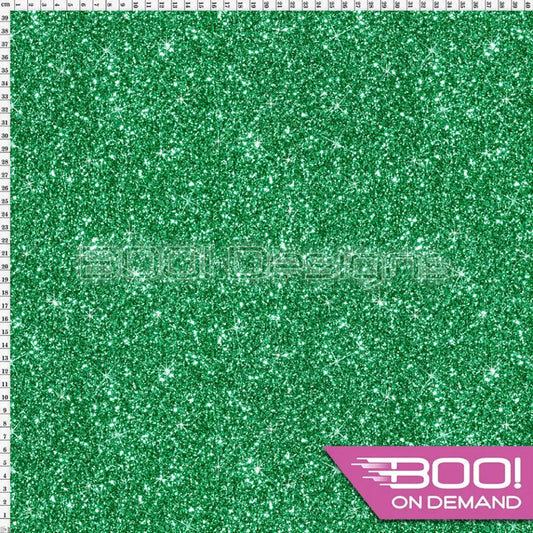 Spandex Printed Glitter Emerald Green Fabric