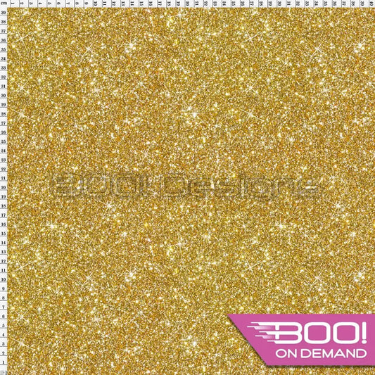 Spandex Printed Glitter Gold Fabric
