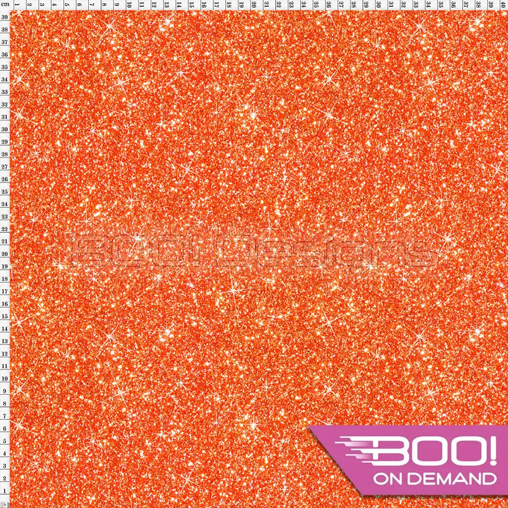 Spandex Printed Glitter Orange Fabric