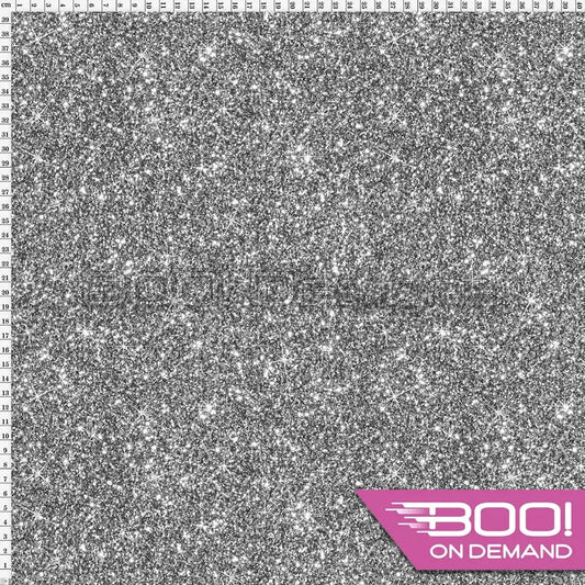 Spandex Printed Glitter Silver Fabric