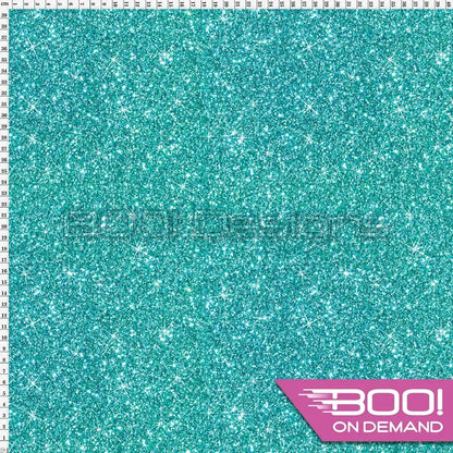 Spandex Printed Glitter Teal Fabric