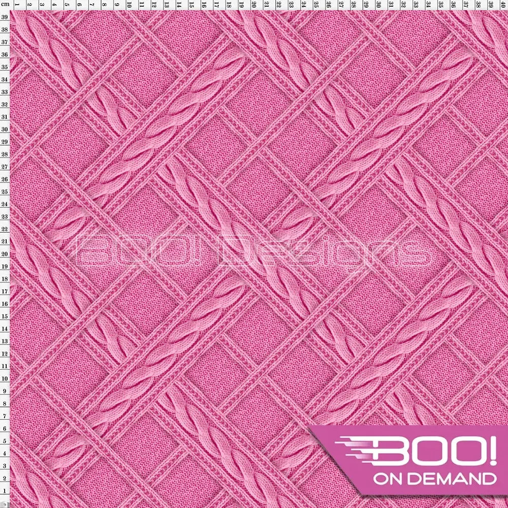 Spandex Printed Knit Check Pink Fabric