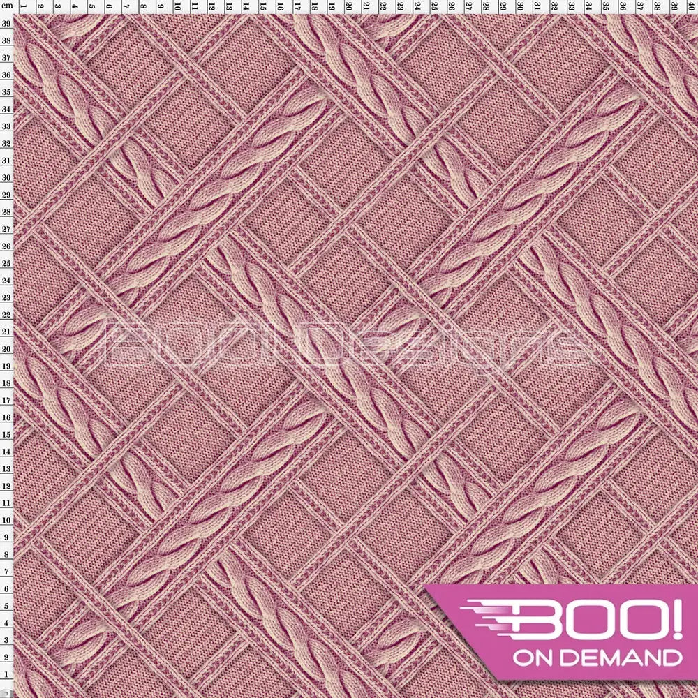 Spandex Printed Knit Check Plum Fabric
